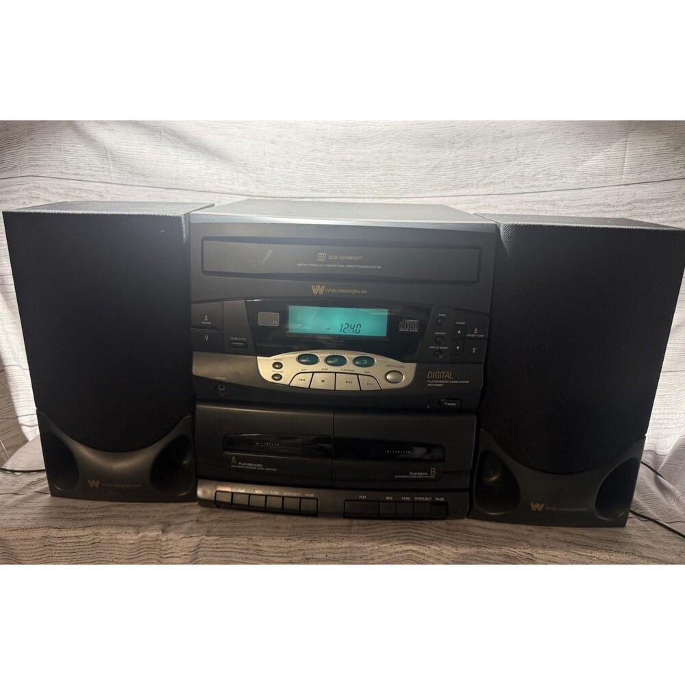 Vtg White Westinghouse AM / FM / Cassette / CD WMC-13205CD Stereo